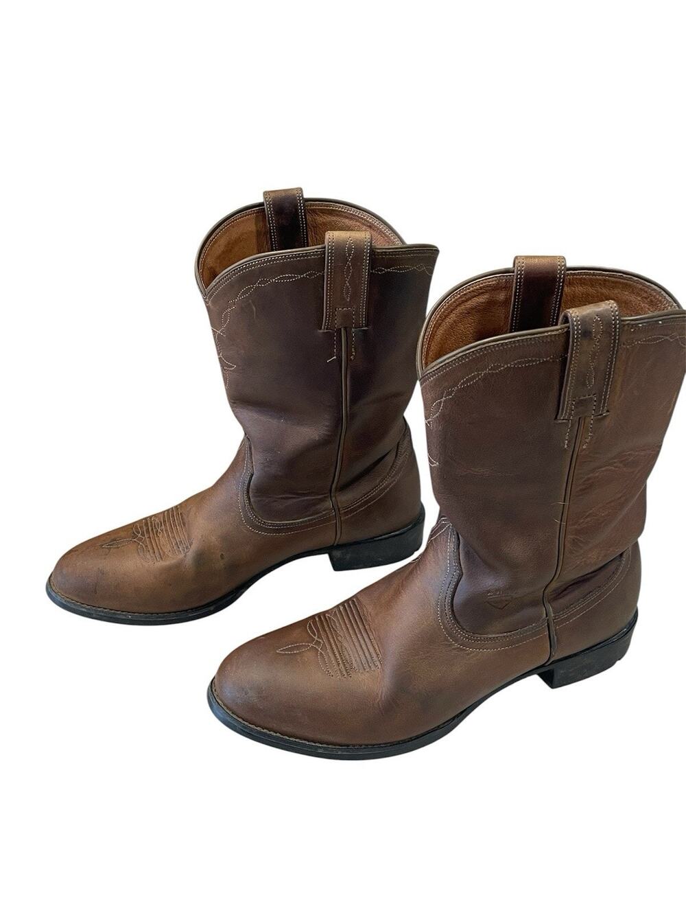 Ariat Heritage Brown Roper Boots Mid Calf Pull On Western Women’s Size 8.5 B